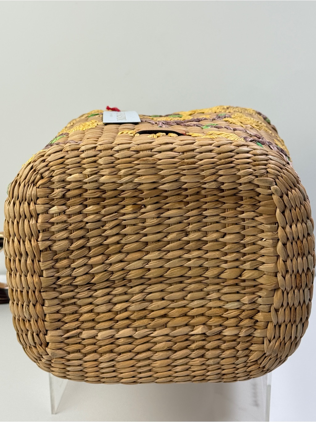 Frances Valentine Tall Woven Bucket Bag Forsythia Spring Flowers Katenwt — image 6 of 8